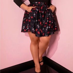 Vixen by Micheline Pitt Edward Scissorhands Skater Skirt “I am not complete” NWT
